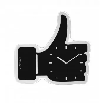NeXtime kell 3072zw Thumbs up, 40,5x41 cm, seinakell, must/hõbedane