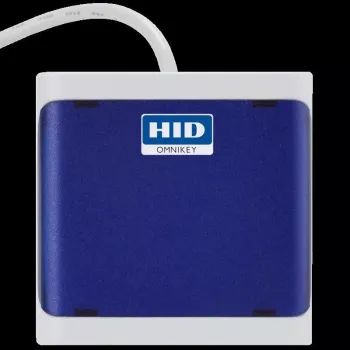 HID OMNIKEY 5022 CL (Dark Sinine) - Short 13cm Lead- USB A Standard Plug- Contactless only (13.56 MHZ) reader- CCID compliant- Optional Card Retainer and Mounting Accessories- MOQ 10