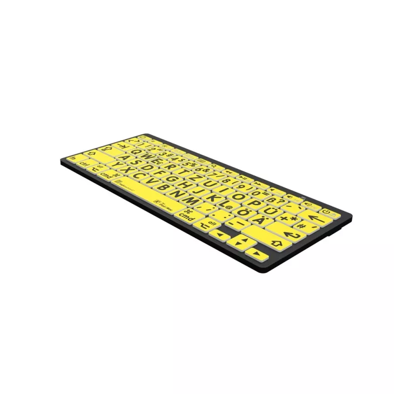 Logickeyboard LKB-LPBY-BTON-DE klaviatuur Bluetooth QWERTZ saksa must - kollane (LKB-LPBY-BTON-DE)