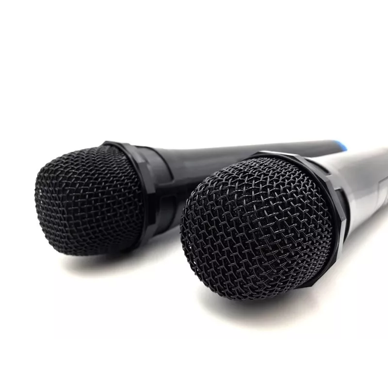 Karaokemikrofon MEDIA-TECH MT395 Accent Pro — juhtmega, must, sisse/välja lüliti, max kaugus 20 m, 2 tk pakendis
