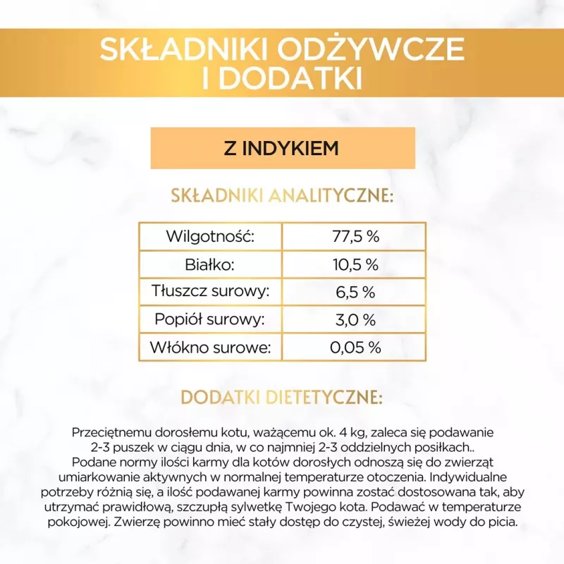 Märg kassitoit Purina Nestlé GOURMET Gold Kalkun 85 g purk täiskasvanud kassidele, ülekaalulisuse valem