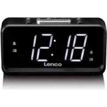 Digitaalne äratuskell Lenco CR-28BK FM-raadio ja USB-laadimisega