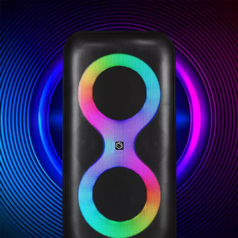 Kaasaskantav muusikakeskus MANTA SPK0401B100 Bluetooth-kõlar, 100 W tippvõimsus, FM-raadio, karaoke, sisseehitatud aku, X-BASS