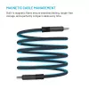 Magnetiline põimitud USB-C kuni USB-C kaabel FIXED FIXDBM-CC2-GR, USB 2.0, põimitud ümbris, fikseeritud pikkus, hall
