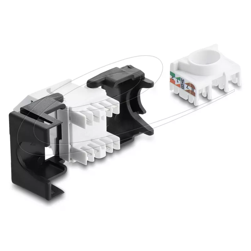 DELOCK Keystone-moodul RJ45-pistik - LSA Cat.6 45° nurga all varjestamata must