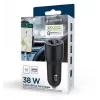 Auto mobiilseadme laadija Gembird TA-UC-AC2PDQC38-CAR-01, USB-C, 38 W, 12–24 V, must