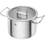 Keedunõude komplekt ZWILLING 65120-005-0 — 5-osaline roostevabast terasest kastrulite komplekt, kaantega, ahju- ja nõudepesumasinakindel, mittenakkuva kattega, max 200°C