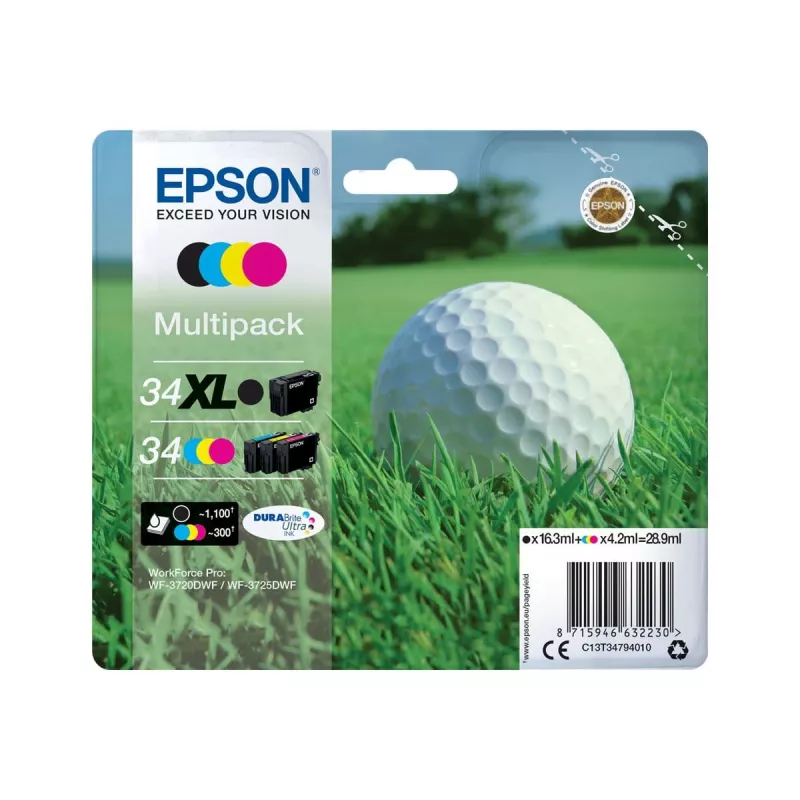 Epson Golf pall T3479 tindikassett 1 tk originaal must, tsüaan, magenta, kollane