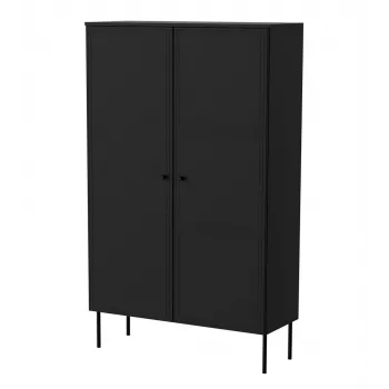 Hoiukapp Cama Meble PALAZZO BIS 100x39x166 matt must, põrandal seisev, vastu seina