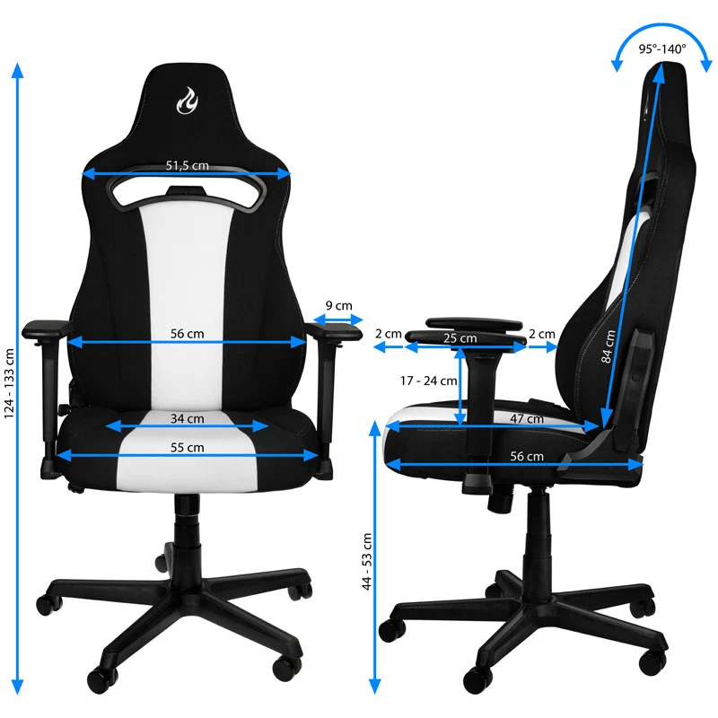 Nitro Concepts E250 polsterdatud iste, polsterdatud seljatugi