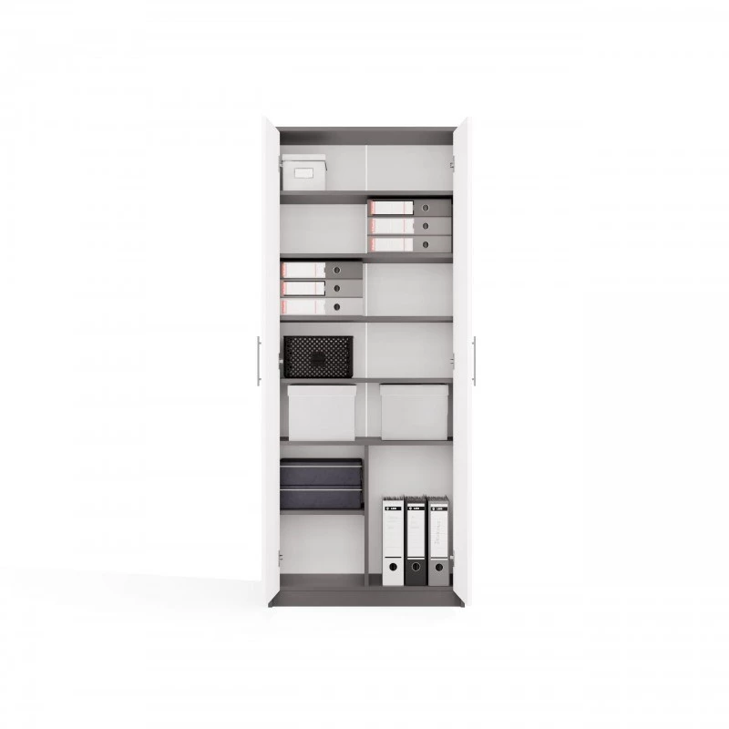 OLIV 2D CLOSED SHELVING UNIT, ANTHRACITE/Valge SET