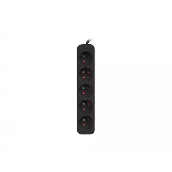 Pikendusjuhe Lanberg PS0-05E-0150-BK 1.5 m 5 vahelduvvoolu pistikupesa siseruumides must