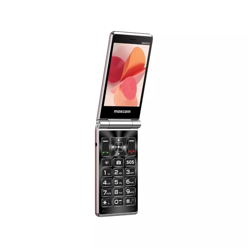 Tava-telefon MAXCOM MaxCom Comfort MM835 klapp, kahe SIM-kaardi tugi, 3,5-tolline (8,89 cm) 320×480, 1400 mAh, punane