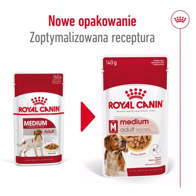 ROYAL CANIN SHN Medium Adult kastmes - märgtoit täiskasvanud koertele - 10x140g