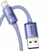 Baseus Crystal Shine kaabel USB-Lightning, 2,4A, 2m (lilla)