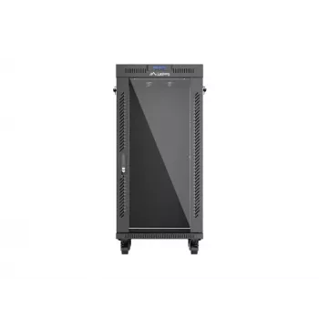 Freestanding rack cabinet LANBERG FF01-6624-12BL 24U 19 inch 600×600 mm, IP20, 1200 kg, must