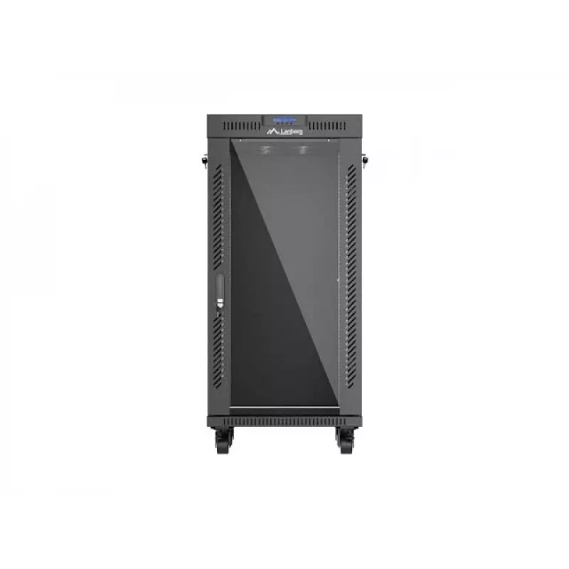 Freestanding rack cabinet LANBERG FF01-6624-12BL 24U 19 inch 600×600 mm, IP20, 1200 kg, must