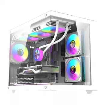 Arvutikorpus DarkFlash B275 PRO (valge) koos 6 ventilaatoriga