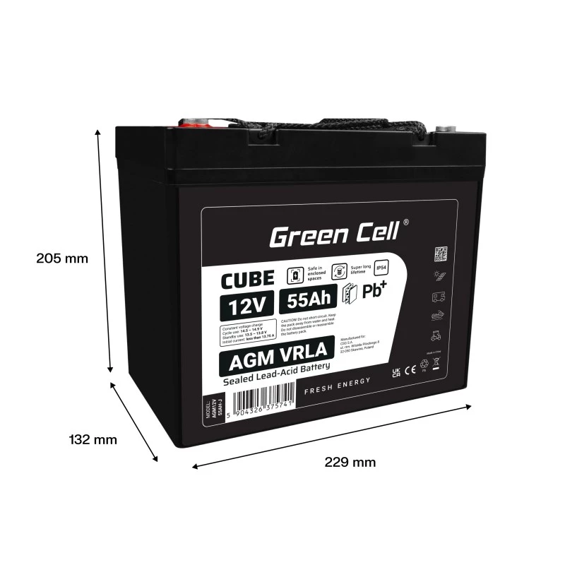 Aku AGM VRLA 12V 55Ah IP54