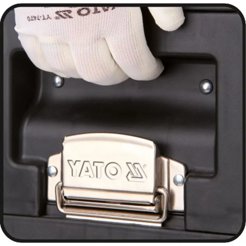 Tööriistakast YATO YT-09107 metallist 495x252x180 mm, must/punane, 6 kg, 2 sahtlit, lukustatav