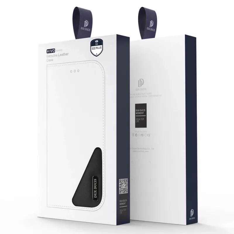 Dux Ducis Hivo klapiga nahast rahakott-tüüpi ümbris Samsung Galaxy S22+ (S22 Plus) jaoks, must