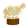 Öölamp Extralink HOME 3D optiline illusioon “Pierced Hearts” USB voodilamp