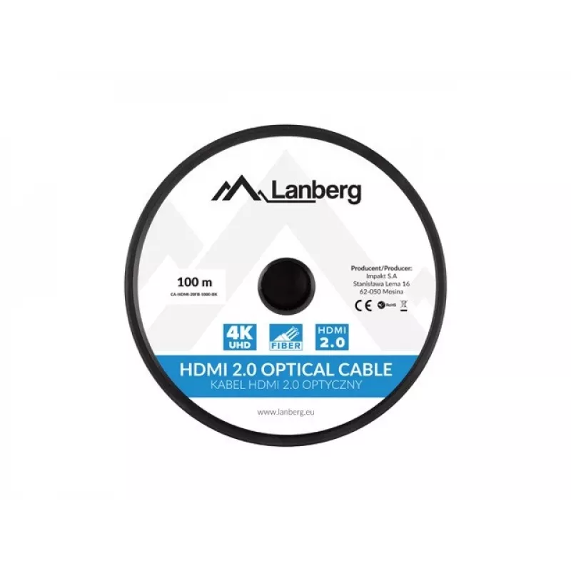 HDMI-kaabel Lanberg CA-HDMI-20FB-1000-BK 100 m