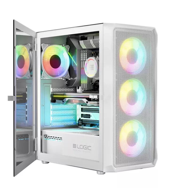 Logic PORTOS ARGB MINIDI USB 3.0 korpus valge