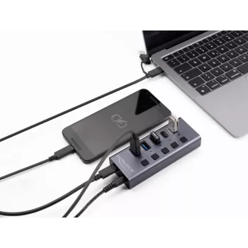 USB-jaotur Delock 64248 5 Gbps 2 x Type-A 2 x USB-C 1 kiirlaadimisport