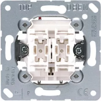 Surunupplüliti JUNG 535 U, 1-pooluseline (1P), 250 V AC, 10 A, juhtmega, metallikvalge