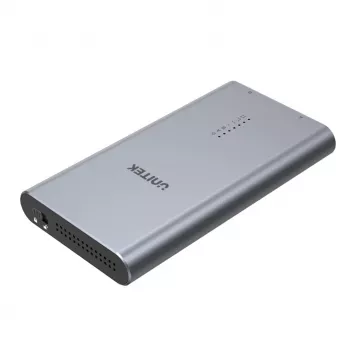 SSD-korpus Unitek S1206A kahele M.2 NVMe PCIe Gen3 x4 kettale, USB 3.2 Gen 2 (10 Gbit/s), alumiinium, USB-C, sisaldab toiteplokki