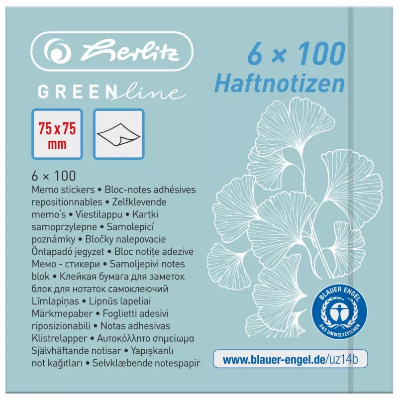 Märkmepaber Ristkülik Herlitz 50033430 Sinine Roheline Kollane