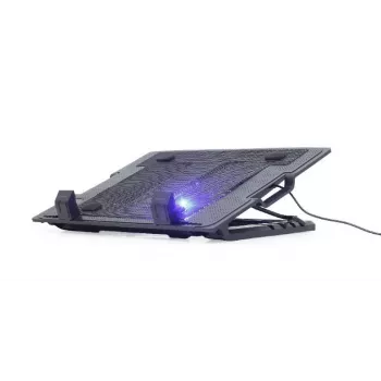 Sülearvuti jahutusalus Gembird NBS-1F17T-01, kuni 17-tollisele, 1×15 cm ventilaator, USB 2.0, 370×265×33 mm, 350 mA, must