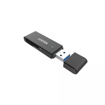Kaardilugeja Unitek Y-9327A USB 3.2 Gen 1 Type-A — MicroSD/SD, 2 pesa, 5000 Mbit/s, must
