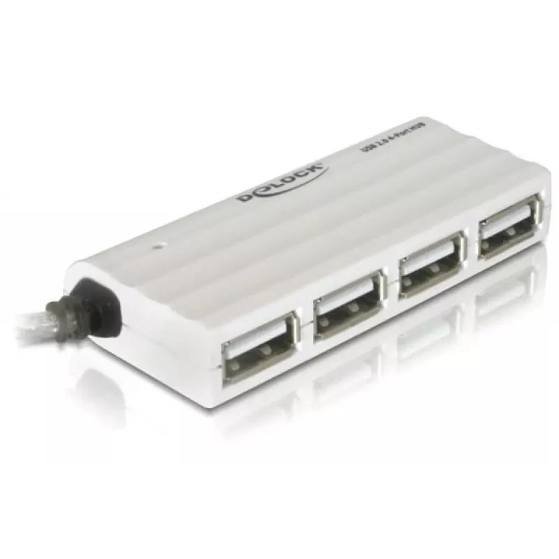 USB-jaotur DeLOCK 87445 4-pordiline väline 480 Mbit/s valge