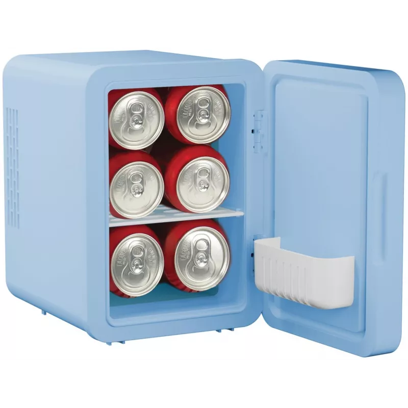 Mini külmik LED-meigipeegliga Elle 4L sinine — isiklik kosmeetikakülmik