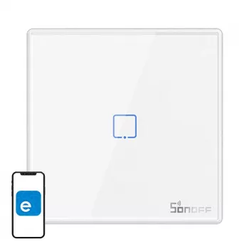 Sonoff T2EU1C-RF võrgulüüs/kontroller Valge Plastik Seinale paigaldatav 0,433 GHz