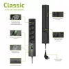 Liigpingekaitsega pikendusjuhe EVER CLASSIC 5x Type E pistikupesa, 250 V, 1,5 m kaabel, 175 J, lülitiga