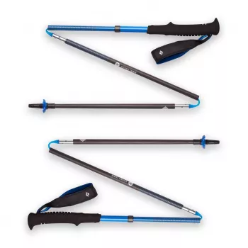 Matkakepp Must Diamond Distance Carbon Z-Pole, süsinikvarras, kokkupandav Z-fold, 296 g, 44–130 cm