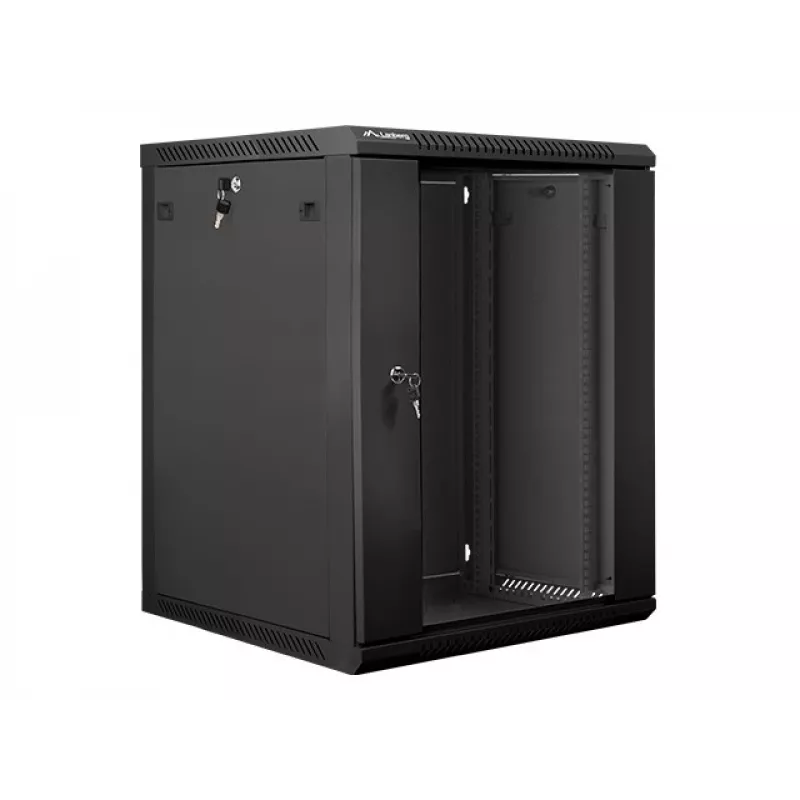 Lanberg seinakinnitusega paigaldusrack-kapp 19'' 15U 600x600mm must (klaasuks)