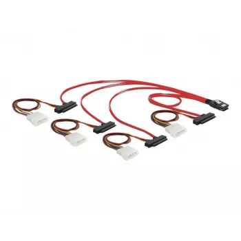 DeLOCK - Sisemine SAS-kaabel (Serial Attached SCSI) - 4-real - 36 kontaktiga 4i Mini MultiLane - Sisemine toiteallikas, 4-kontaktiline, Sisemine SAS, 29-kontaktiline (SFF-8482) - 50 cm (83059)