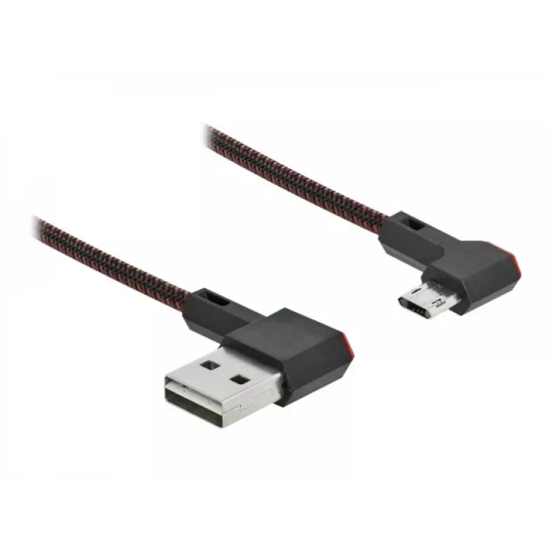 USB-kaabel DeLOCK EASY-USB 2.0 Type-A-pistik Micro-B isasele nurga all 0,2 m must