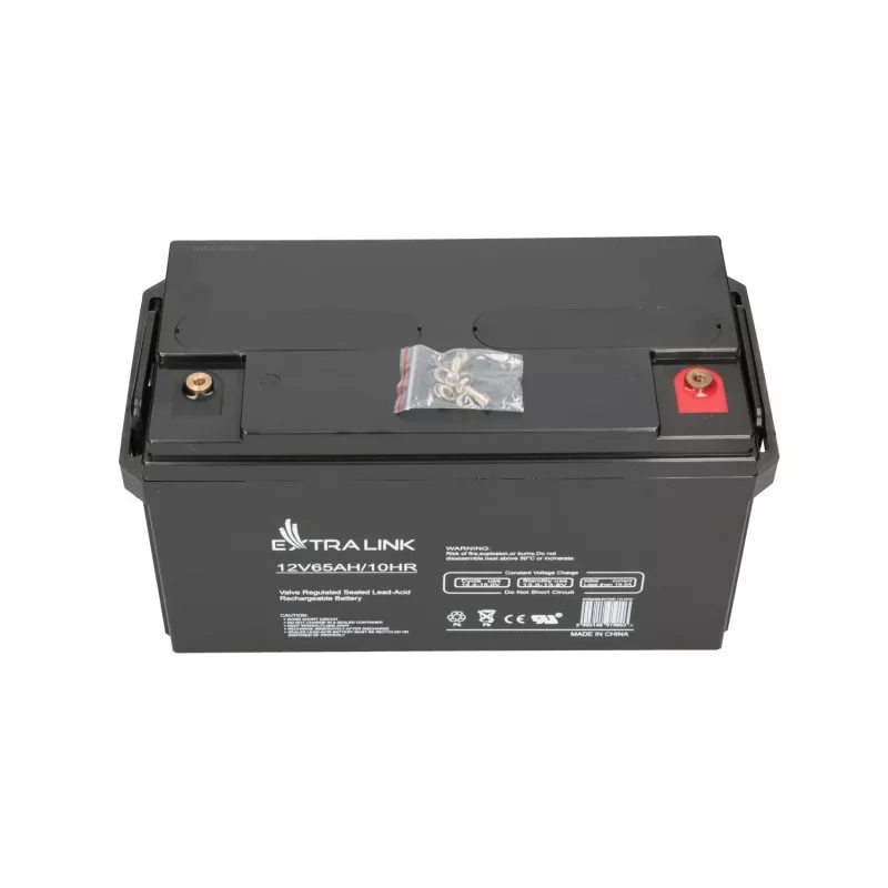 Suletud pliiaku Extralink Accumulator AGM 12V 65Ah, VRLA, must, 1 tk