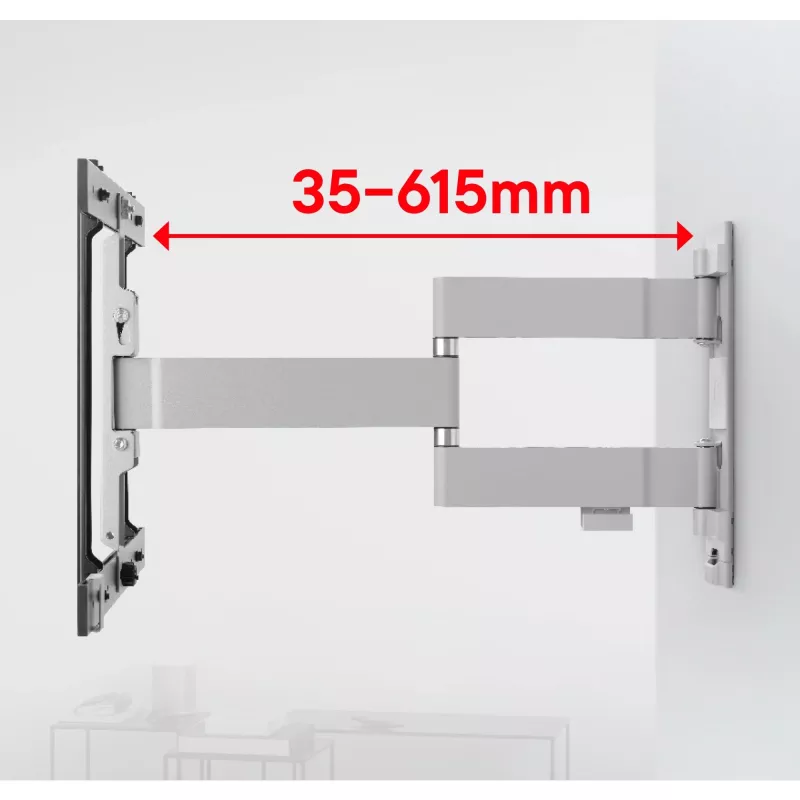 Seinakinnitus One For All WM6454 195,6 cm 40 kg Must Valge