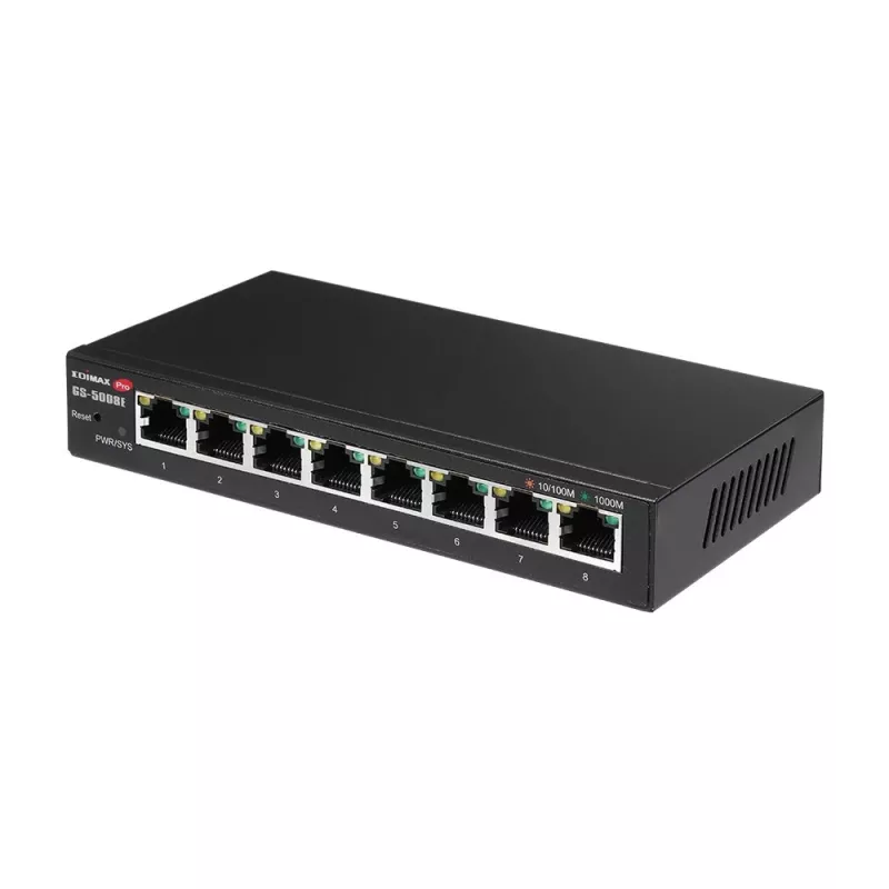 Edimax GS-5008E võrgulüliti hallatav Gigabit Ethernet (10/100/1000) Must