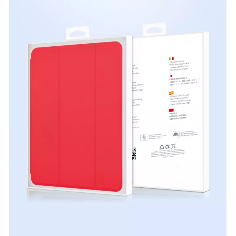 Devia tahvelarvuti nahkkohver iPad Air 2019 / iPad Pro 10.5 jaoks pliiatsipesaga, punane