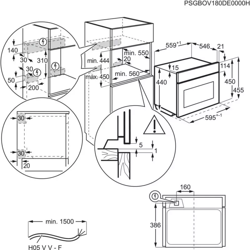 Sisseehitatav ahi Electrolux EVL6E49X, kompaktne 45 cm, metall, must, CombiQui