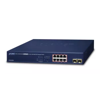 PLANET GS-4210-8P2S võrgukommutaator hallatav Gigabit Ethernet (10/100/1000) Toide üle Etherneti (PoE) 1U Sinine