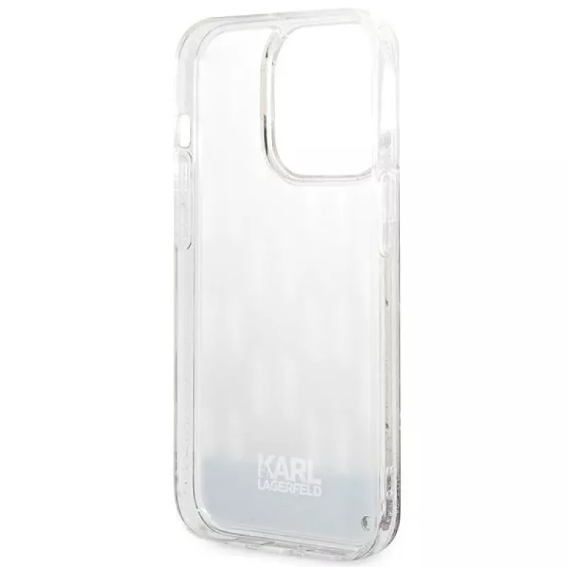 Karl Lagerfeld KLHCP14XLMNMS iPhone 14 Pro Max 6.7 kõva kate hõbedane / hõbedane Liquid Glitter Monogram
