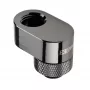 XSPC Rotary 14mm Offset G1/4 liitmik, kroommust - nurga all pöörlev pistik vesijahutuse jaoks